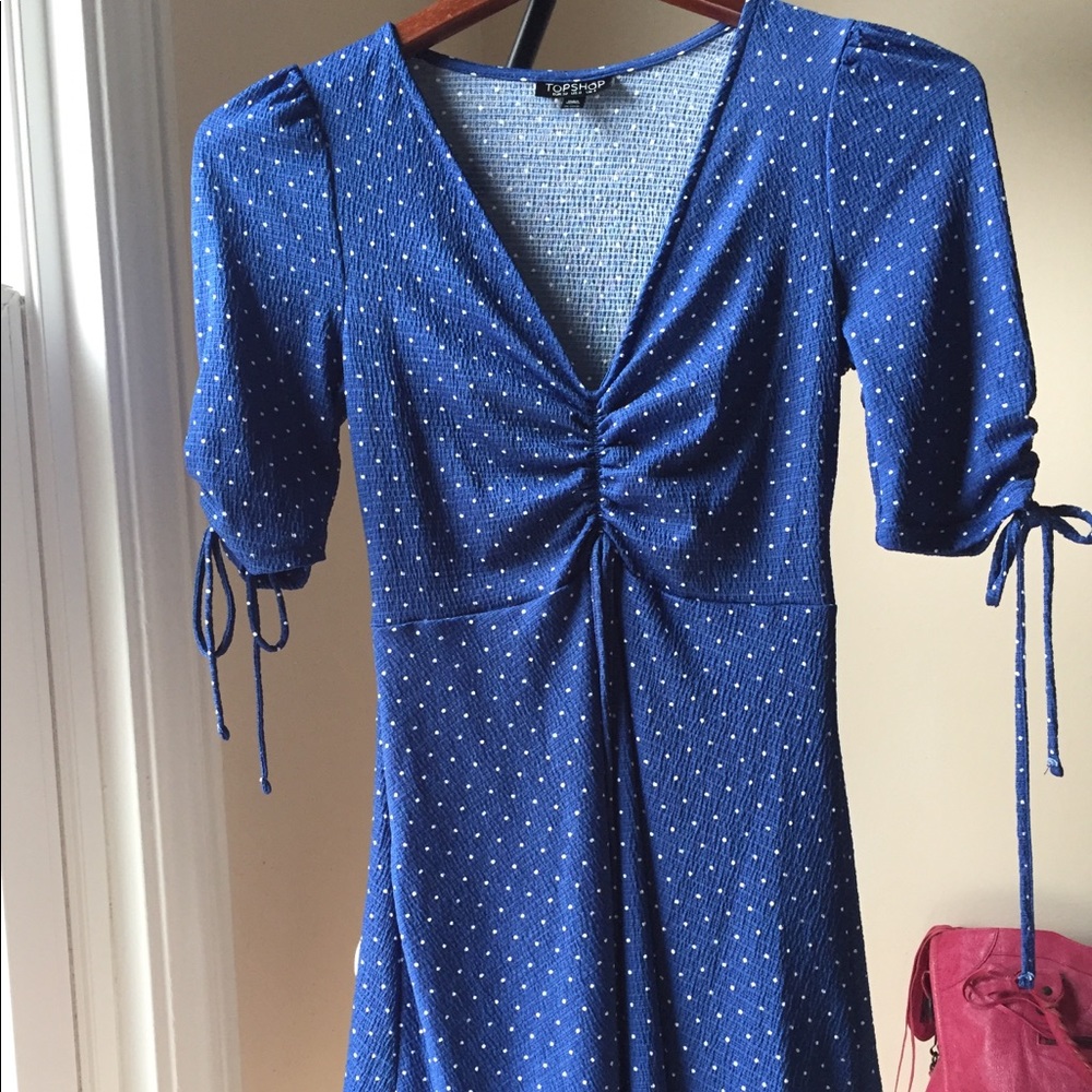 Topshop polka dot blouse/tunic/top Sz Small Sz 0